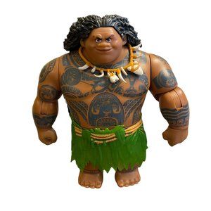 Disney Moana MAUI Talking Action Figure Doll 10.5” 2015 Hasbro Missing Fish Hook
